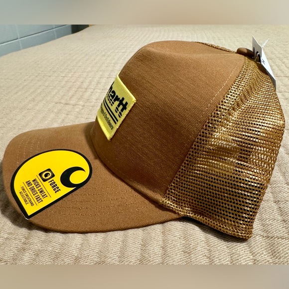 Carhartt Men’s Brown & Yellow Patch Trucker Hat. SnapBack. Wicks Sweat. NWT - Picture 4 of 8